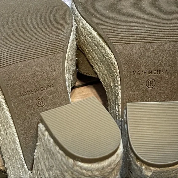 Kaari Blue Vera Size 8.5 Olive Green Suede Platform Espadrille Jute Heel - Picture 10 of 14